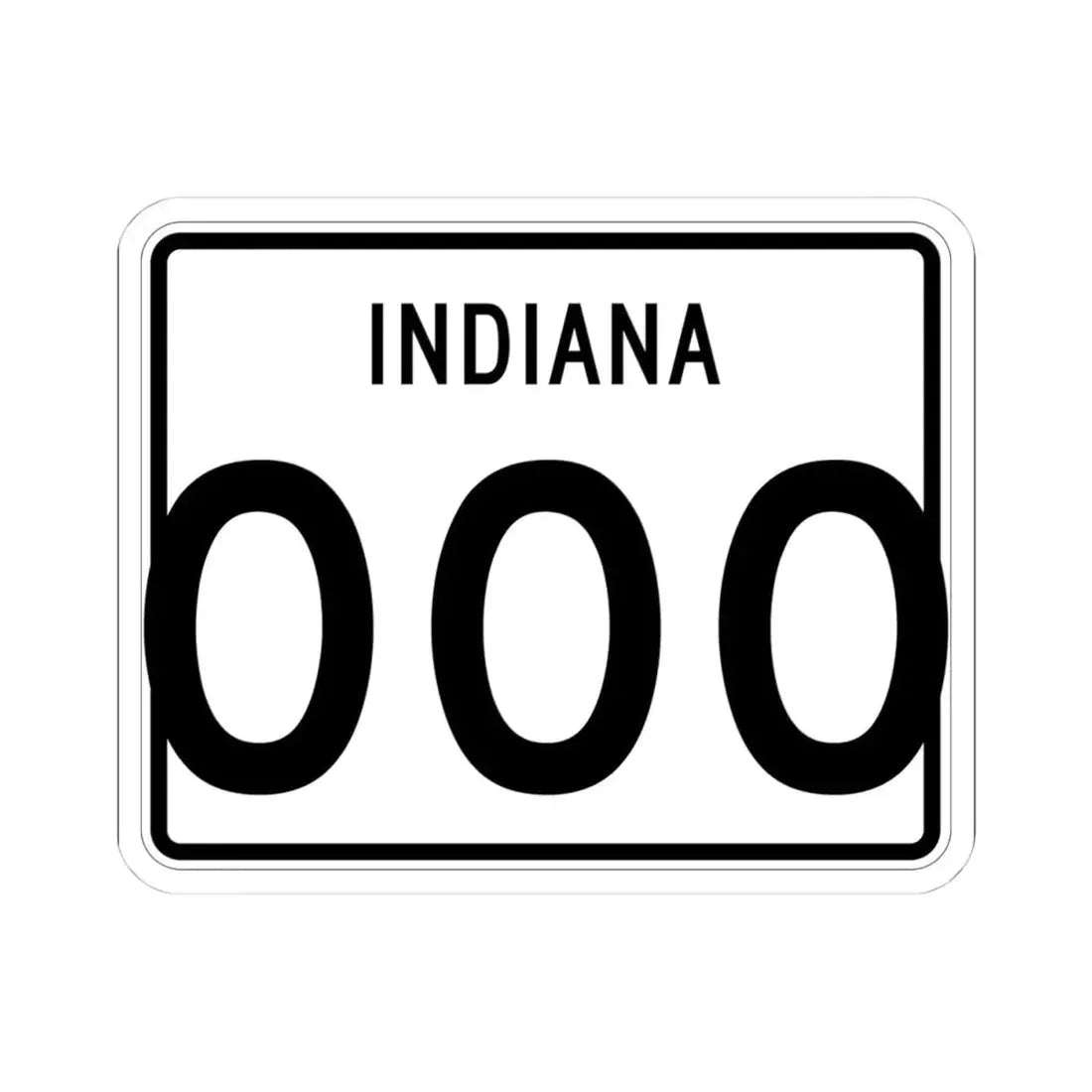 Indiana 3di (Indiana) (Road Sign) STICKER Vinyl Kiss-Cut Decal 4 Inch White - The Sticker Space