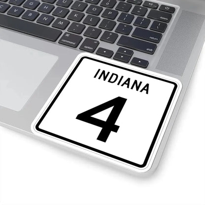 Indiana 4 (Indiana) (Road Sign) STICKER Vinyl Kiss-Cut Decal - The Sticker Space