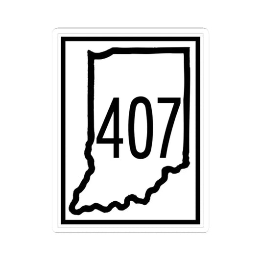 Indiana 407 (Indiana) (Road Sign) STICKER Vinyl Kiss-Cut Decal 2 Inch White - The Sticker Space