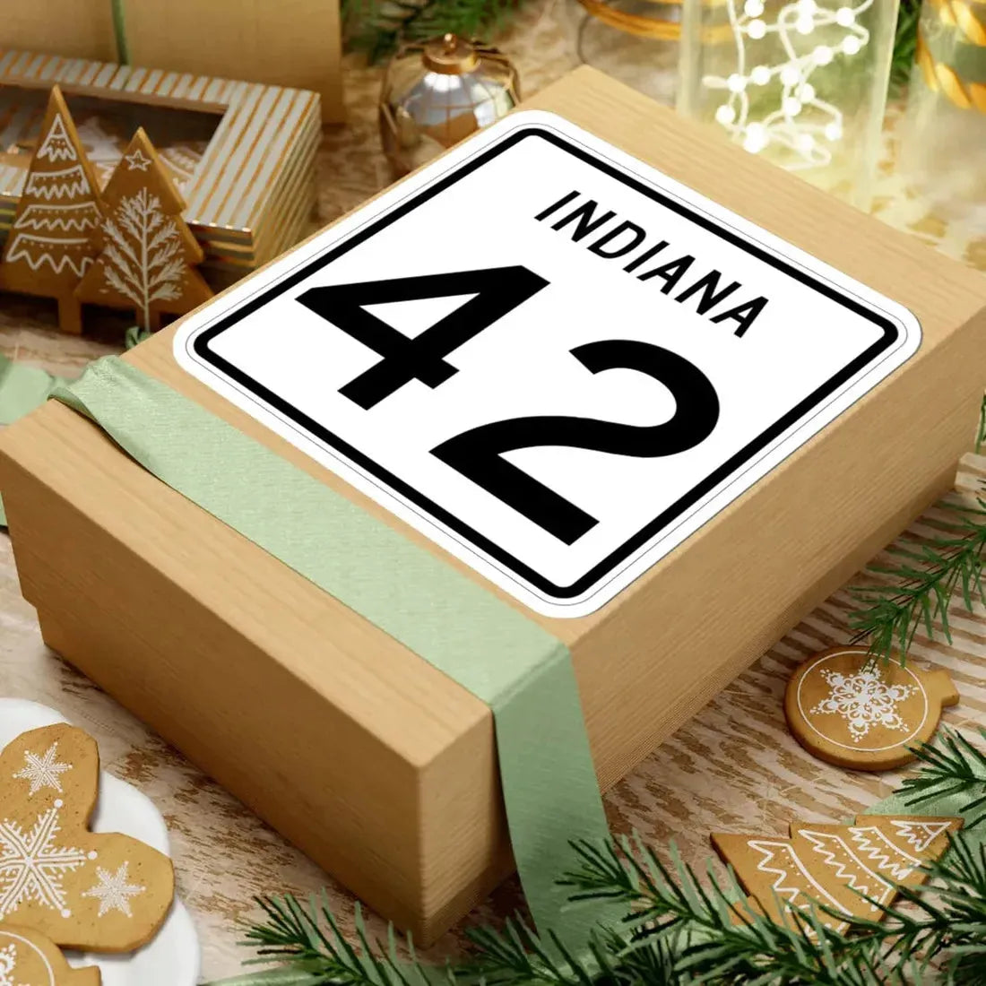 Indiana 42 (Indiana) (Road Sign) STICKER Vinyl Kiss-Cut Decal - The Sticker Space