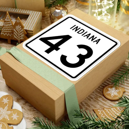 Indiana 43 (Indiana) (Road Sign) STICKER Vinyl Kiss-Cut Decal - The Sticker Space