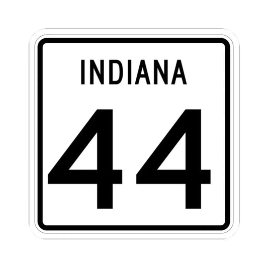 Indiana 44 (Indiana) (Road Sign) STICKER Vinyl Kiss-Cut Decal 2 Inch White - The Sticker Space