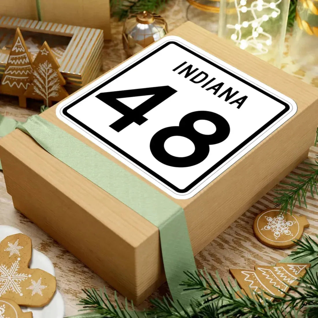 Indiana 48 (Indiana) (Road Sign) STICKER Vinyl Kiss-Cut Decal - The Sticker Space