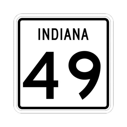 Indiana 49 (Indiana) (Road Sign) STICKER Vinyl Kiss-Cut Decal 6 Inch White - The Sticker Space