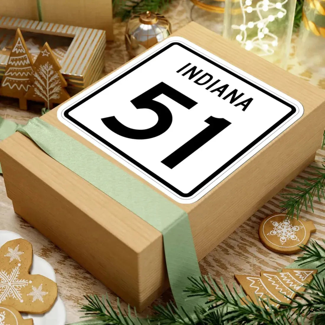 Indiana 51 (Indiana) (Road Sign) STICKER Vinyl Kiss-Cut Decal - The Sticker Space