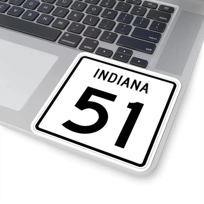 Indiana 51 (Indiana) (Road Sign) STICKER Vinyl Kiss-Cut Decal - The Sticker Space