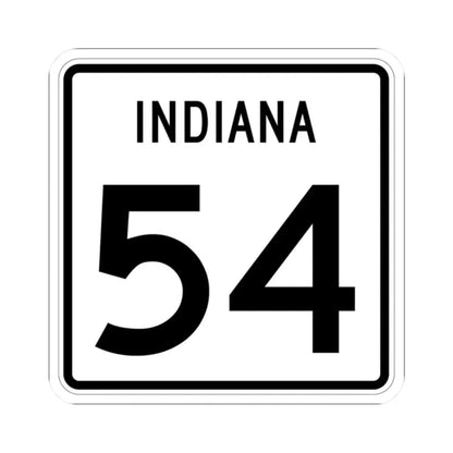 Indiana 54 (Indiana) (Road Sign) STICKER Vinyl Kiss-Cut Decal 2 Inch White - The Sticker Space