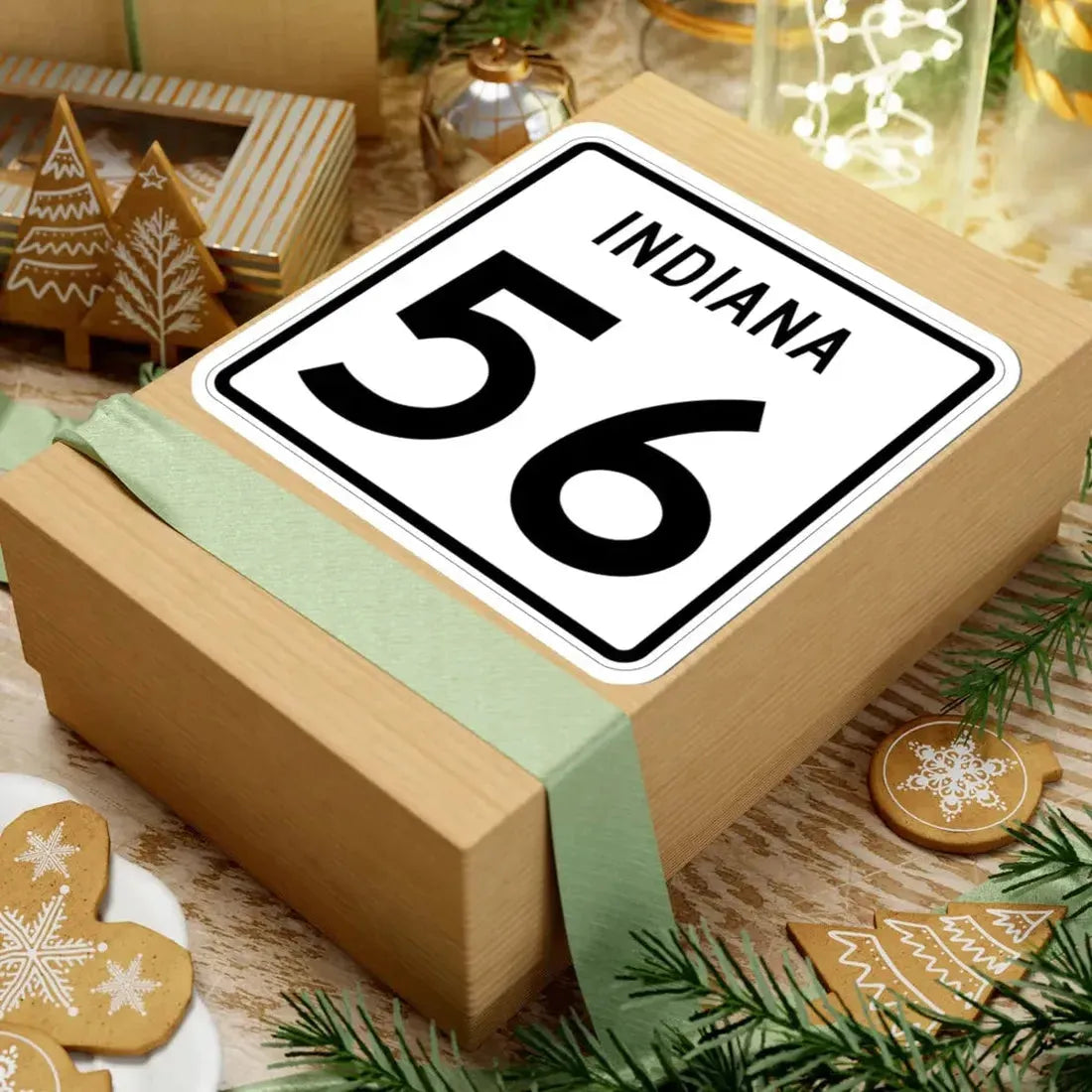 Indiana 56 (Indiana) (Road Sign) STICKER Vinyl Kiss-Cut Decal - The Sticker Space