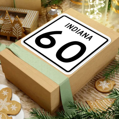 Indiana 60 (Indiana) (Road Sign) STICKER Vinyl Kiss-Cut Decal - The Sticker Space
