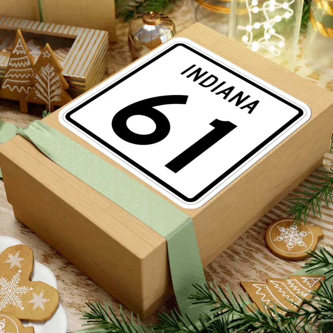 Indiana 61 (Indiana) (Road Sign) STICKER Vinyl Kiss-Cut Decal - The Sticker Space