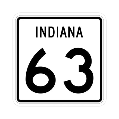 Indiana 63 (Indiana) (Road Sign) STICKER Vinyl Kiss-Cut Decal 3 Inch White - The Sticker Space