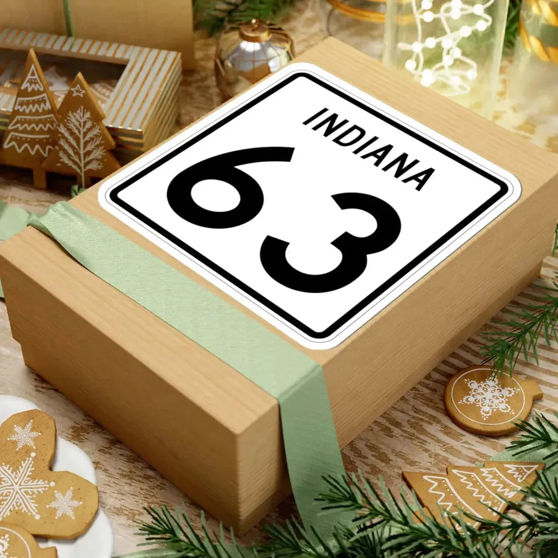 Indiana 63 (Indiana) (Road Sign) STICKER Vinyl Kiss-Cut Decal - The Sticker Space
