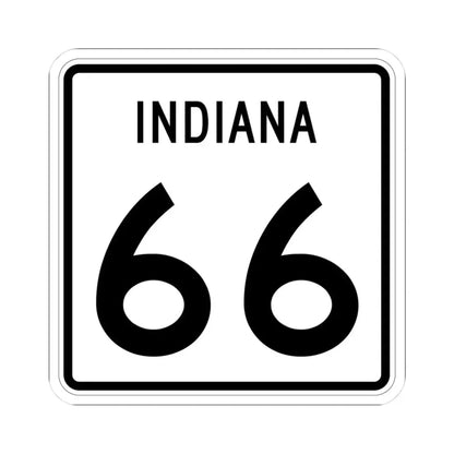 Indiana 66 (Indiana) (Road Sign) STICKER Vinyl Kiss-Cut Decal 3 Inch White - The Sticker Space
