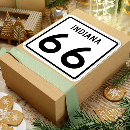 Indiana 66 (Indiana) (Road Sign) STICKER Vinyl Kiss-Cut Decal - The Sticker Space