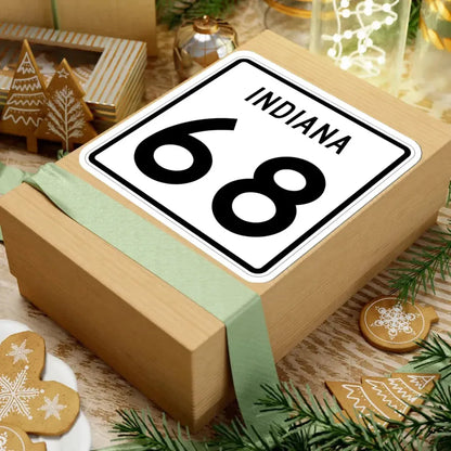 Indiana 68 (Indiana) (Road Sign) STICKER Vinyl Kiss-Cut Decal - The Sticker Space