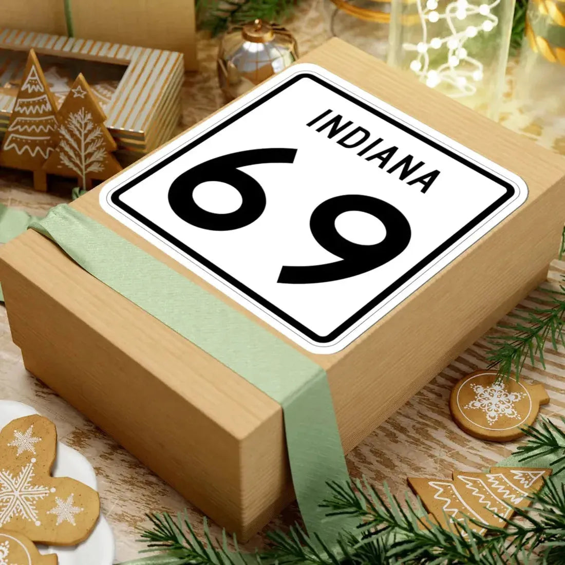 Indiana 69 (Indiana) (Road Sign) STICKER Vinyl Kiss-Cut Decal - The Sticker Space