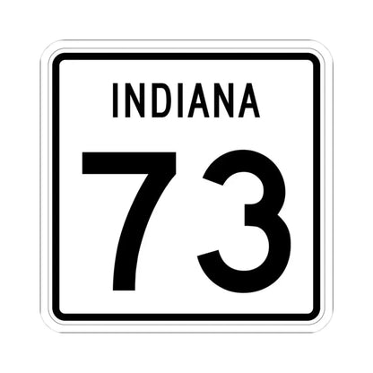 Indiana 73 (Indiana) (Road Sign) STICKER Vinyl Kiss-Cut Decal 3 Inch White - The Sticker Space