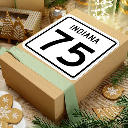 Indiana 75 (Indiana) (Road Sign) STICKER Vinyl Kiss-Cut Decal - The Sticker Space