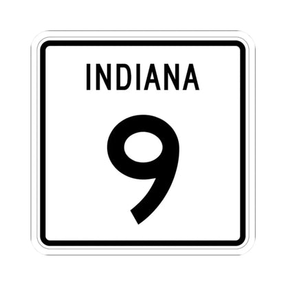 Indiana 9 (Indiana) (Road Sign) STICKER Vinyl Kiss-Cut Decal 2 Inch White - The Sticker Space
