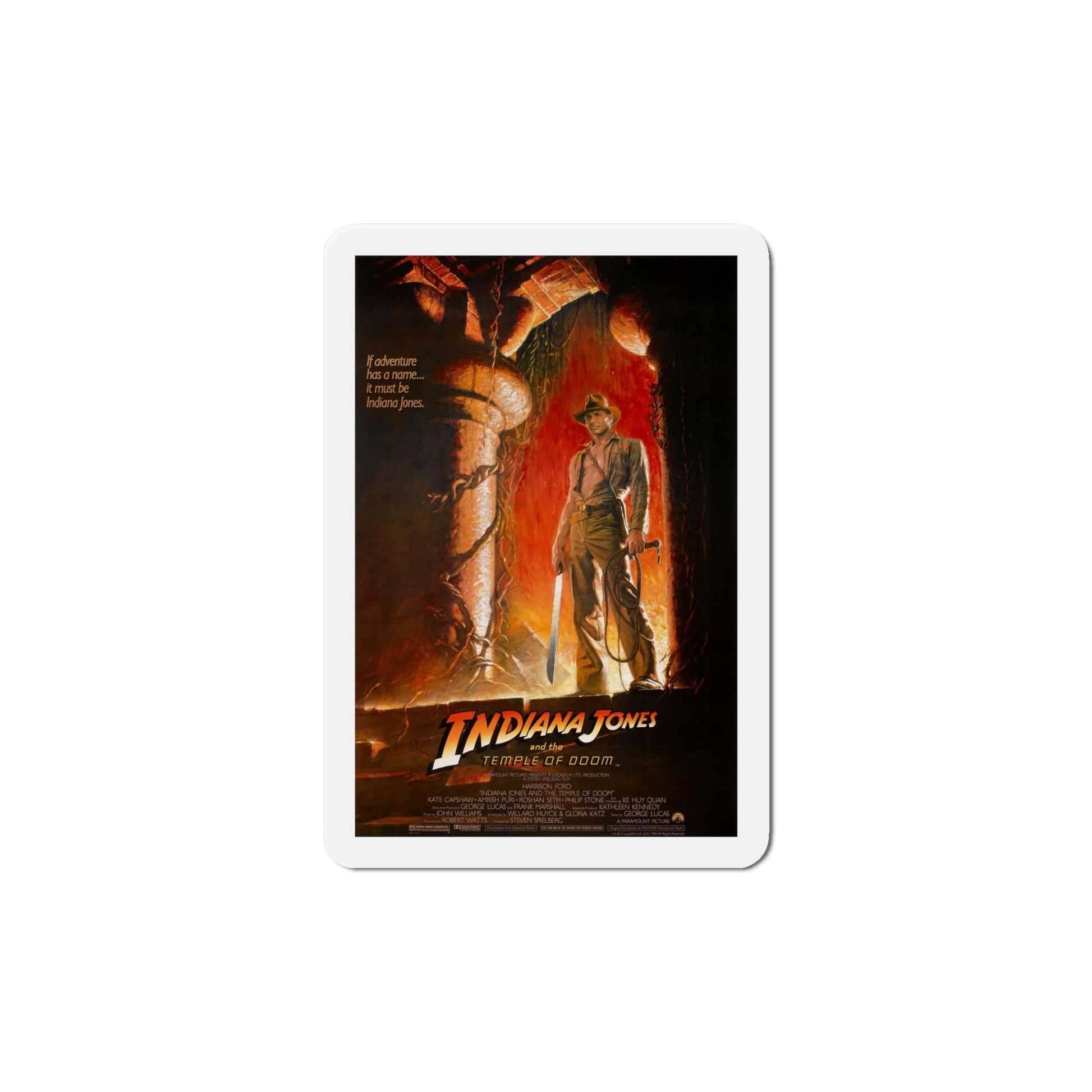 Indiana Jones and the Temple of Doom 1984 Movie Poster Die-Cut Magnet-The Sticker Space