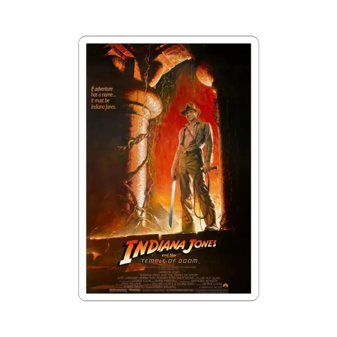 Indiana Jones and the Temple of Doom 1984 Movie Poster STICKER Vinyl Die-Cut Decal 3 Inch - The Sticker Space