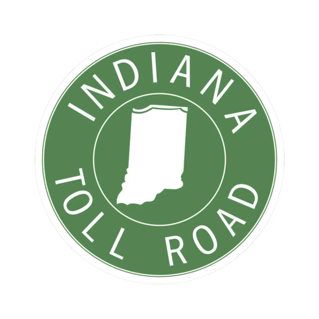 Indiana Toll Road logo 1968 (Indiana) (Road Sign) STICKER Vinyl Kiss-Cut Decal 2 Inch White - The Sticker Space
