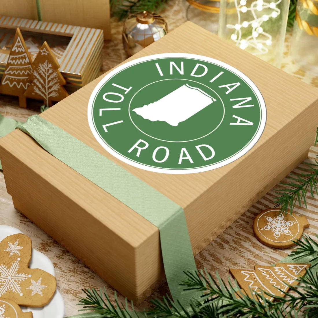 Indiana Toll Road logo 1968 (Indiana) (Road Sign) STICKER Vinyl Kiss-Cut Decal - The Sticker Space