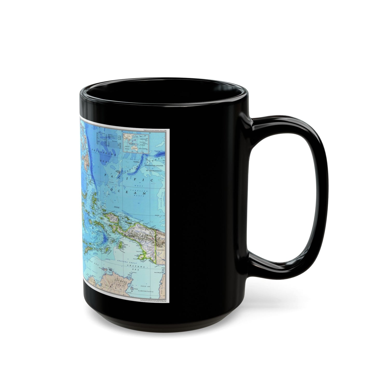 Indonesia 1 (1996) (Map) Black Coffee Mug-The Sticker Space