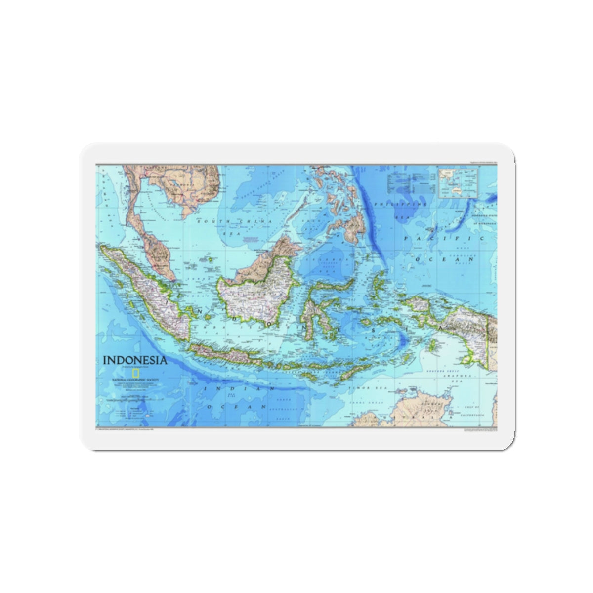 Indonesia 1 (1996) (Map) Refrigerator Magnet-2" x 2"-The Sticker Space