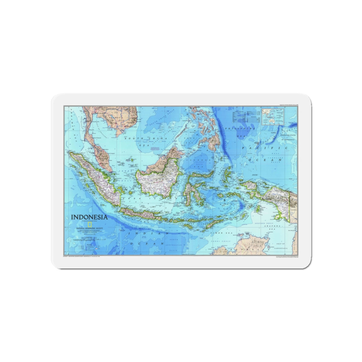 Indonesia 1 (1996) (Map) Refrigerator Magnet-4" x 4"-The Sticker Space