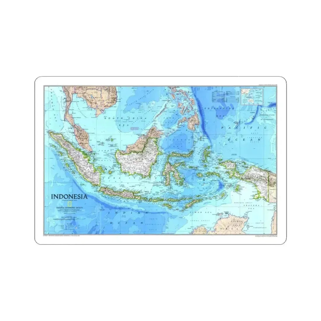 Indonesia 1 (1996) (Map) STICKER Vinyl Kiss-Cut Decal 4 Inch White - The Sticker Space