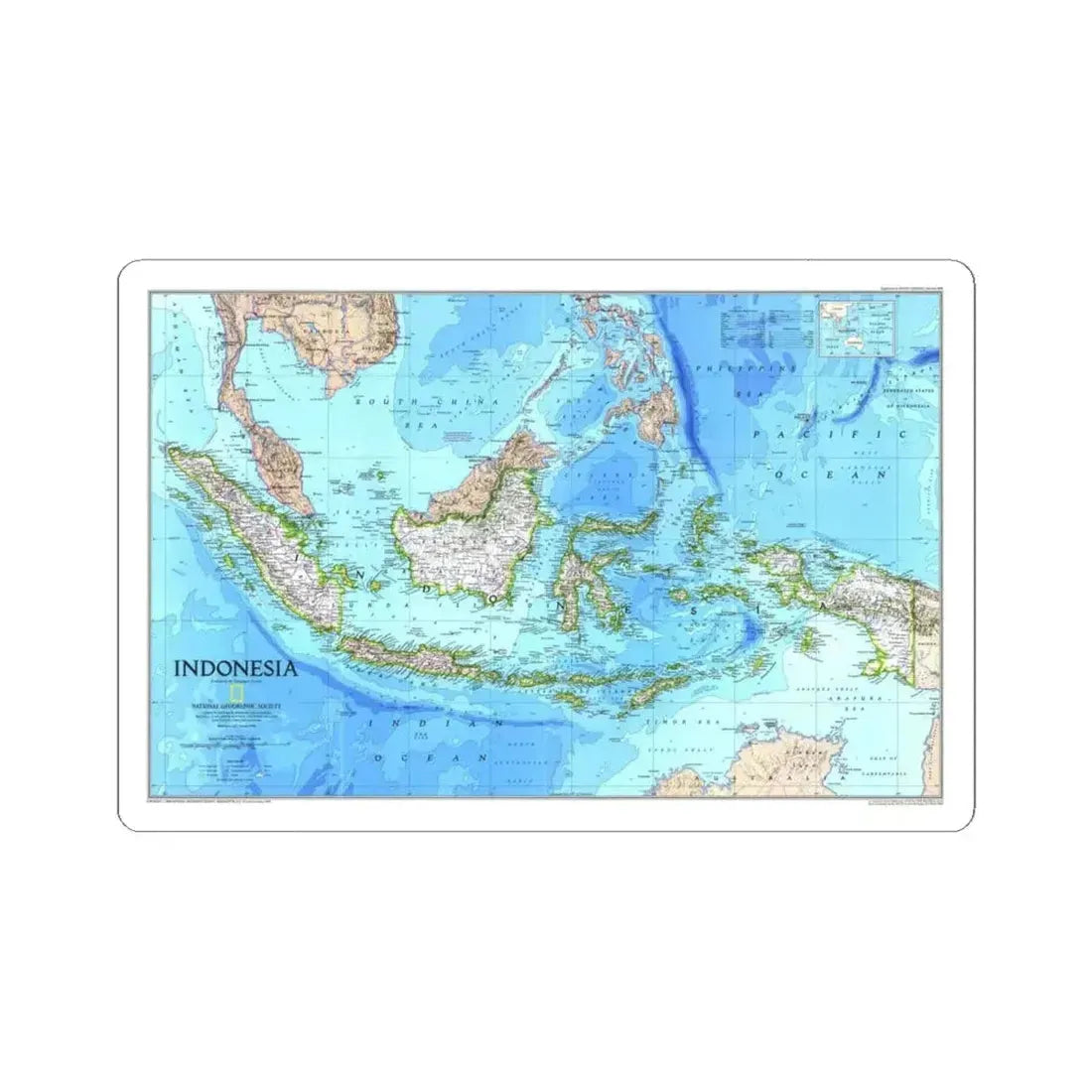 Indonesia 1 (1996) (Map) STICKER Vinyl Kiss-Cut Decal 6 Inch White - The Sticker Space