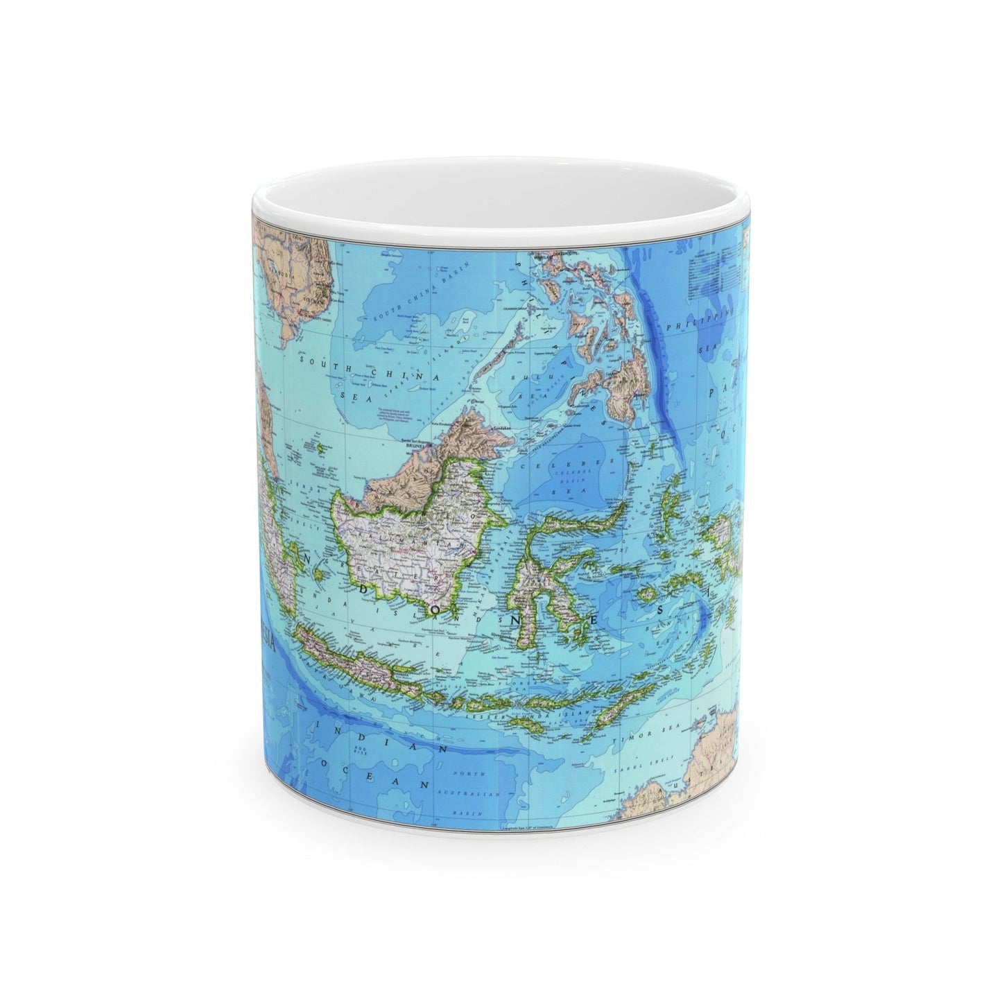 Indonesia 1 (1996) (Map) White Coffee Mug-11oz-The Sticker Space