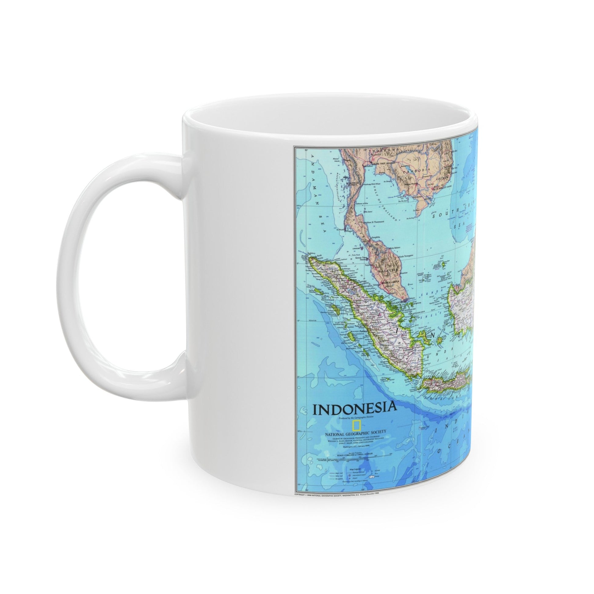 Indonesia 1 (1996) (Map) White Coffee Mug-The Sticker Space