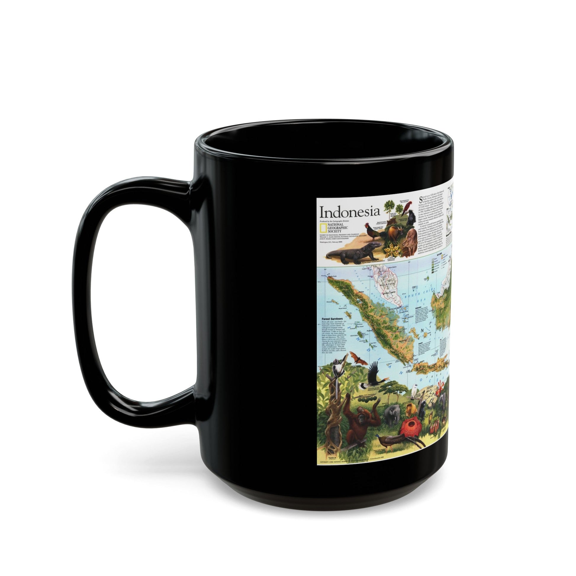 Indonesia 2 (1996) (Map) Black Coffee Mug-The Sticker Space