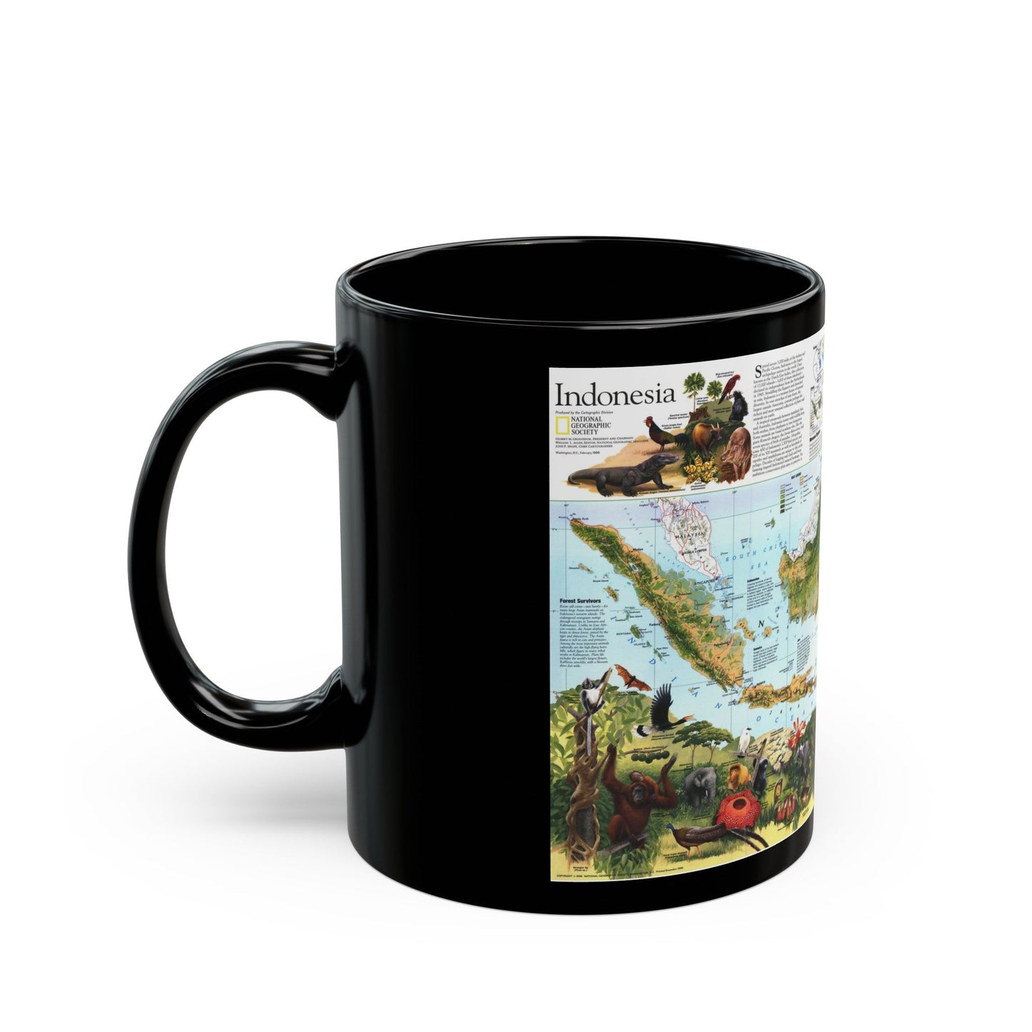 Indonesia 2 (1996) (Map) Black Coffee Mug-The Sticker Space