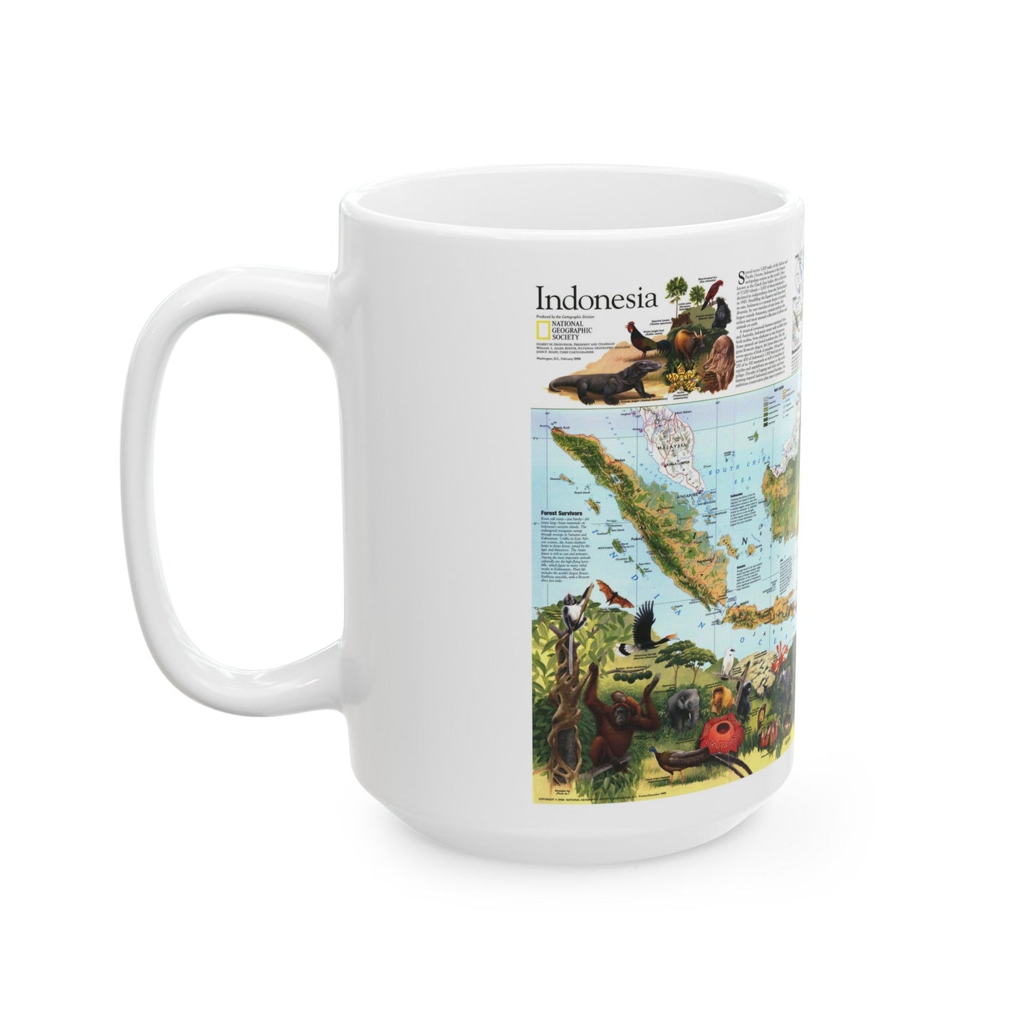 Indonesia 2 (1996) (Map) White Coffee Mug-The Sticker Space