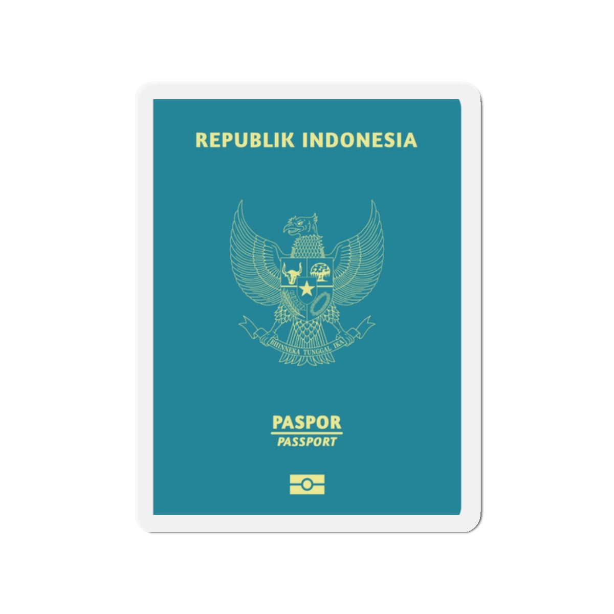 Indonesia Passport - Die-Cut Magnet-2" x 2"-The Sticker Space