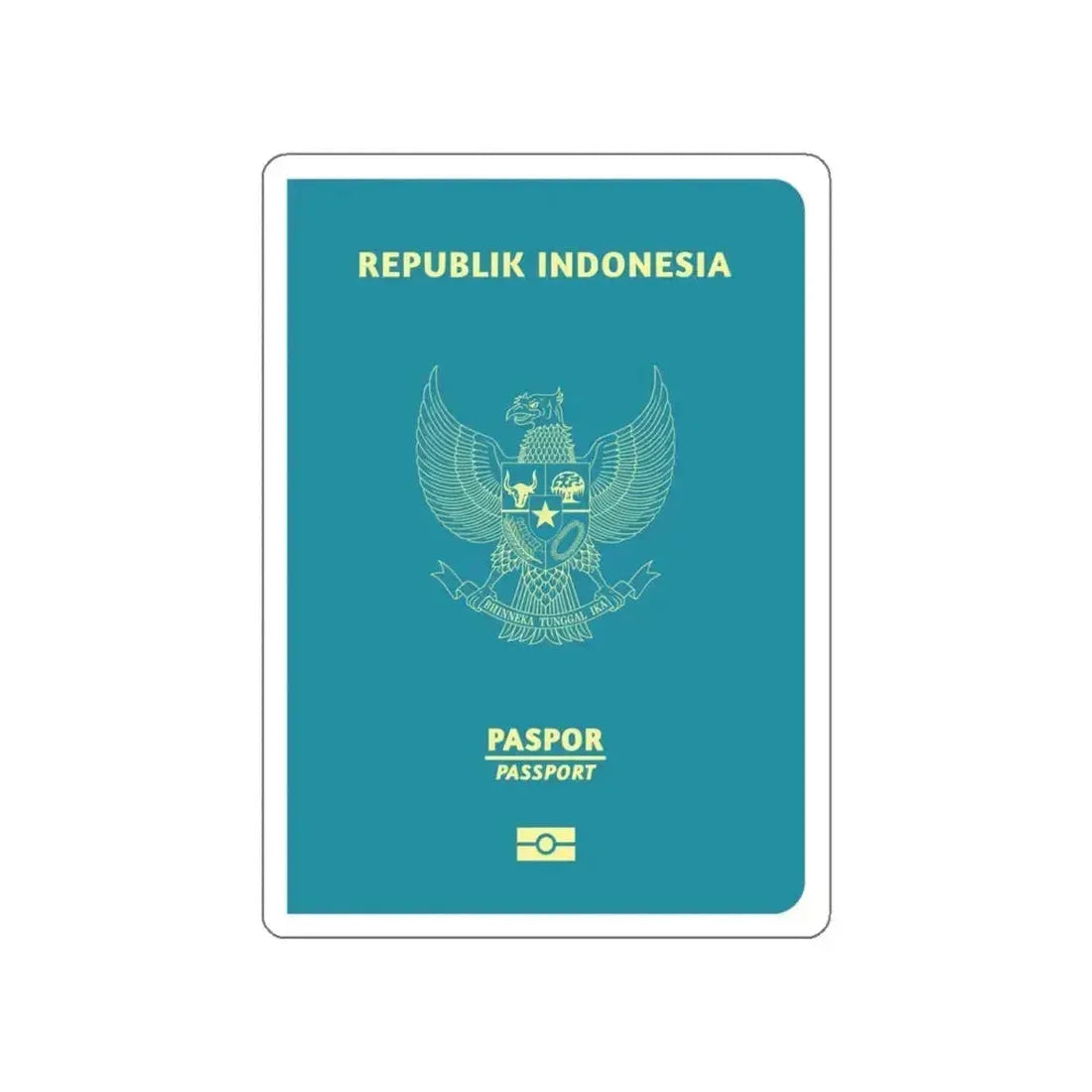 Indonesia Passport STICKER Vinyl Die-Cut Decal 4 Inch - The Sticker Space