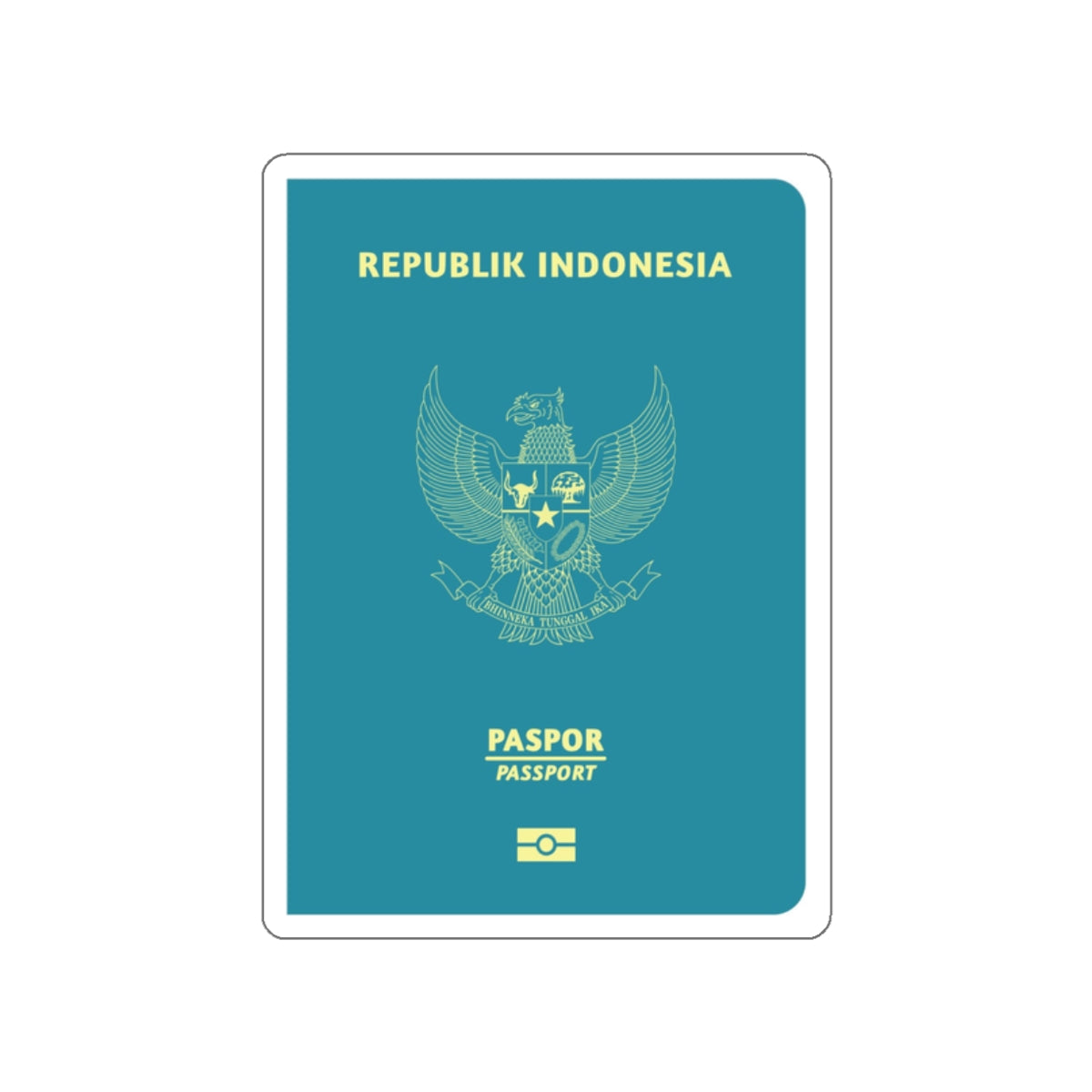 Indonesia Passport STICKER Vinyl Die-Cut Decal-White-The Sticker Space