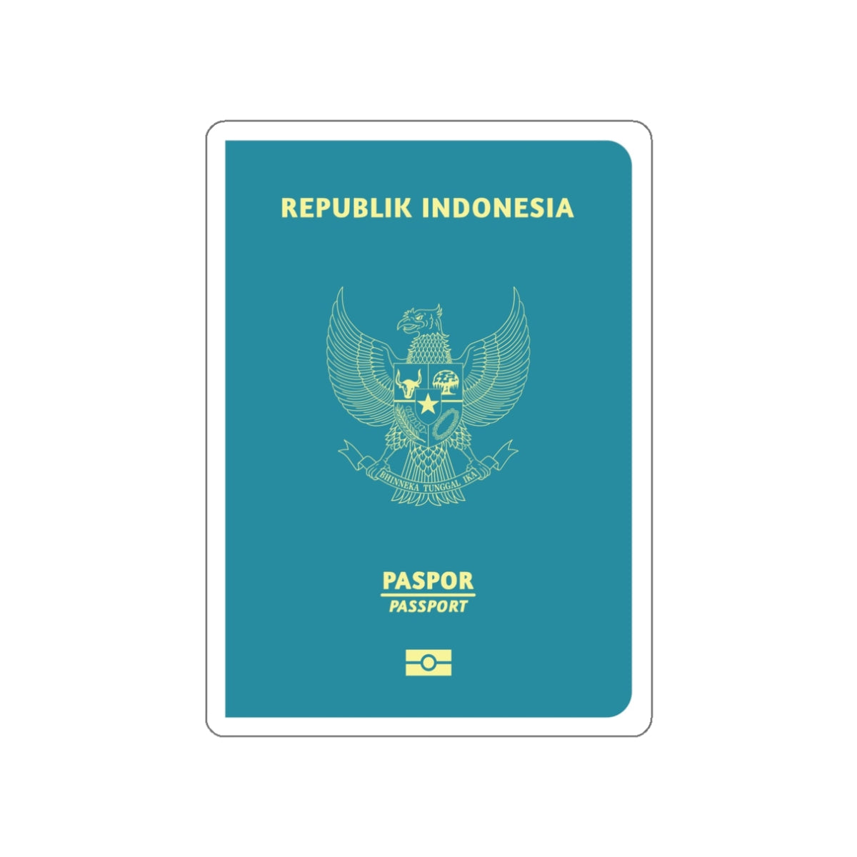 Indonesia Passport STICKER Vinyl Die-Cut Decal-White-The Sticker Space