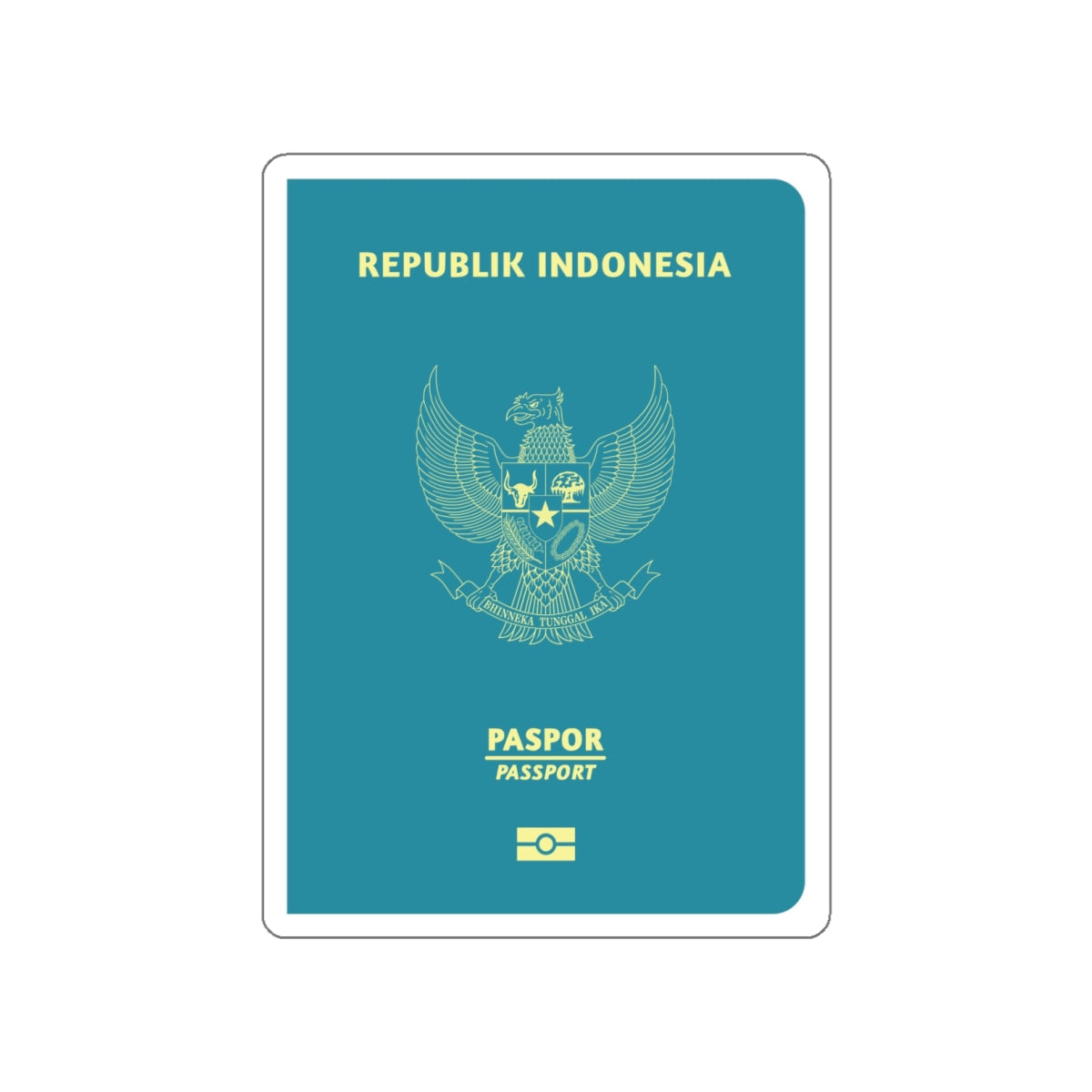 Indonesia Passport STICKER Vinyl Die-Cut Decal-White-The Sticker Space