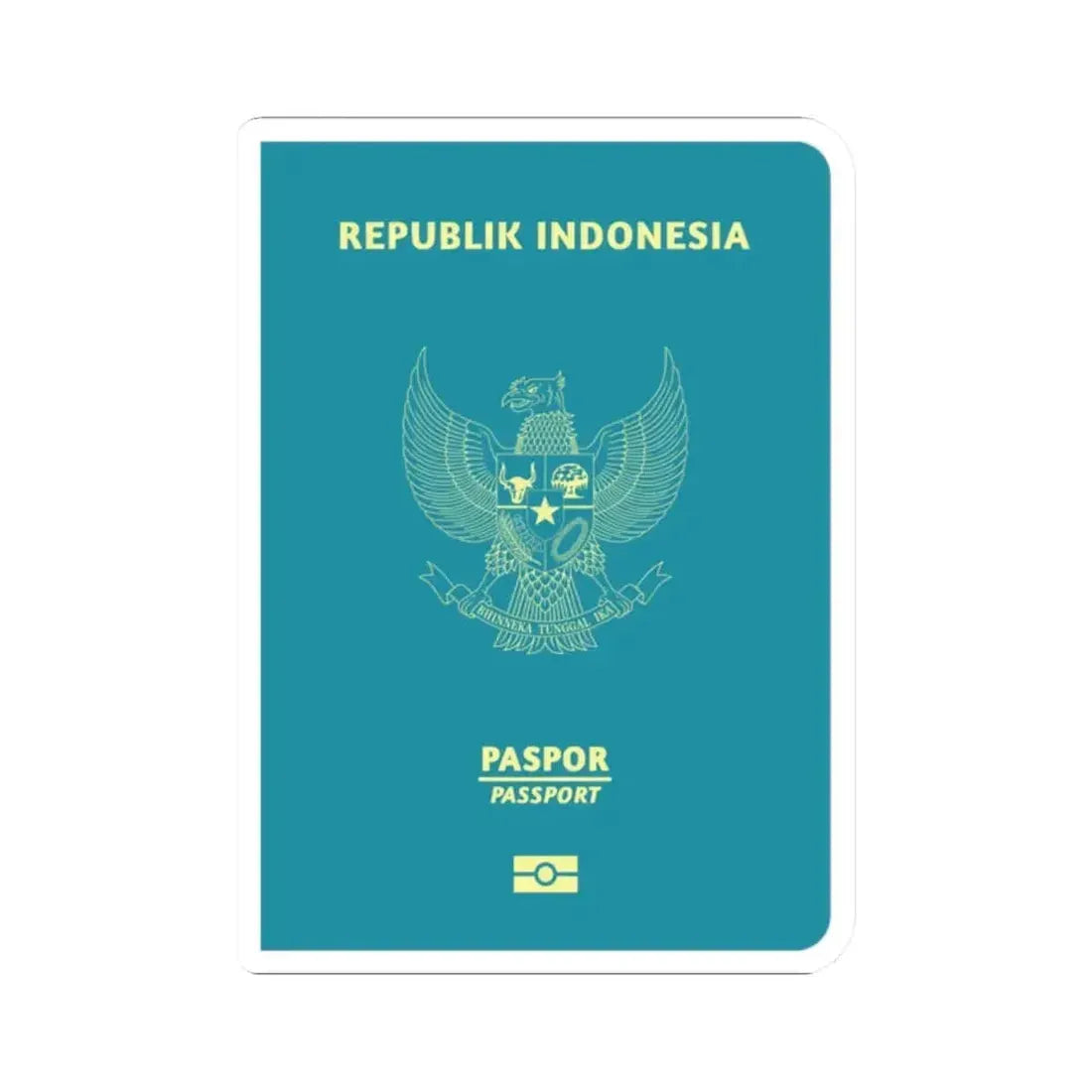 Indonesia Passport - STICKER Vinyl Kiss-Cut Decal 2 Inch White - The Sticker Space