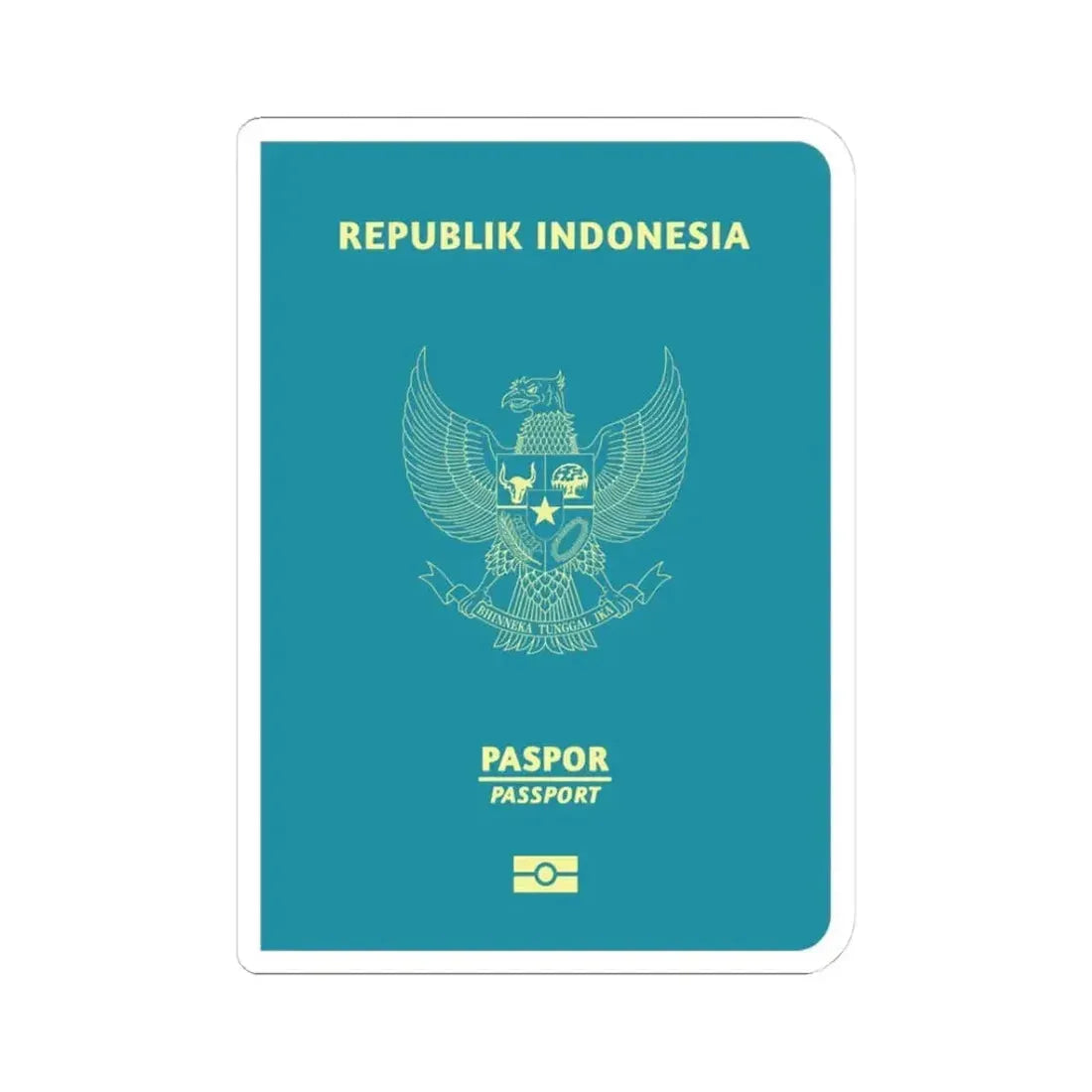 Indonesia Passport - STICKER Vinyl Kiss-Cut Decal 3 Inch White - The Sticker Space