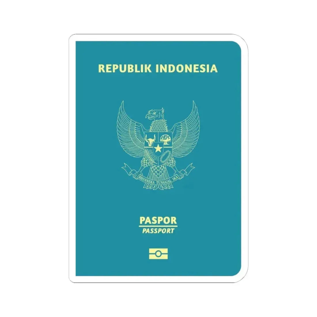 Indonesia Passport - STICKER Vinyl Kiss-Cut Decal 4 Inch White - The Sticker Space