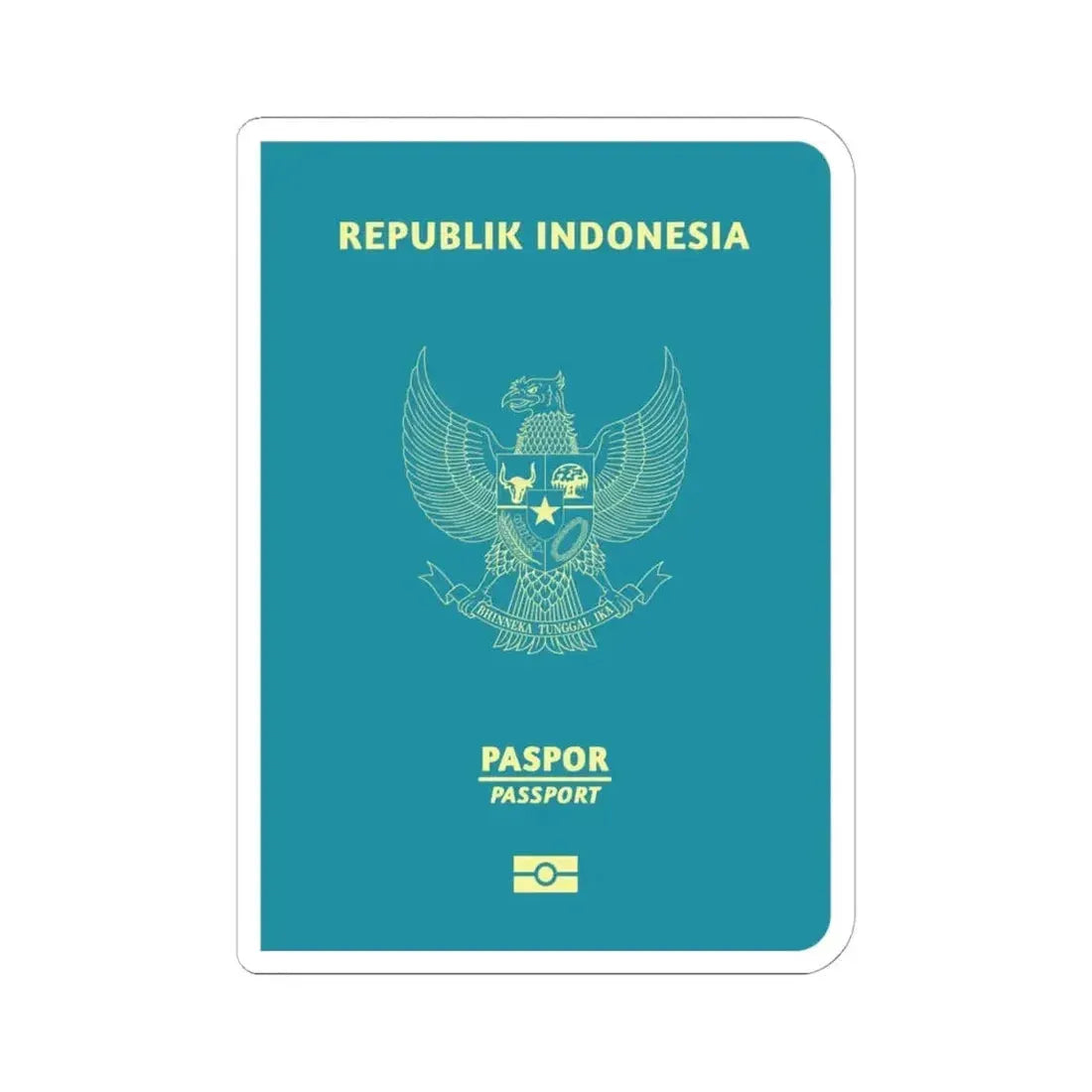 Indonesia Passport - STICKER Vinyl Kiss-Cut Decal 6 Inch White - The Sticker Space