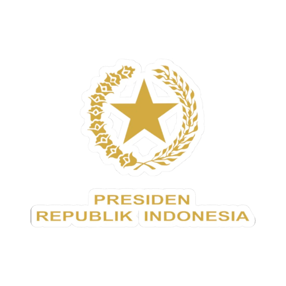 Indonesian Presidential Emblem gold (Indonesia) (Coat of Arms) STICKER Vinyl Kiss-Cut Decal - The Sticker Space