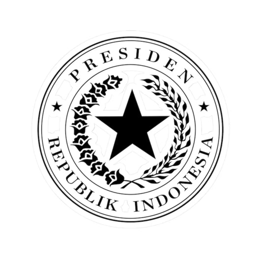 Indonesian Presidential Seal black (Indonesia) (Coat of Arms) STICKER Vinyl Kiss-Cut Decal 2 Inch White - The Sticker Space