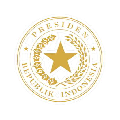 Indonesian Presidential Seal gold (Indonesia) (Coat of Arms) STICKER Vinyl Kiss-Cut Decal 2 Inch White - The Sticker Space