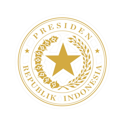 Indonesian Presidential Seal gold (Indonesia) (Coat of Arms) STICKER Vinyl Kiss-Cut Decal 2 Inch White - The Sticker Space